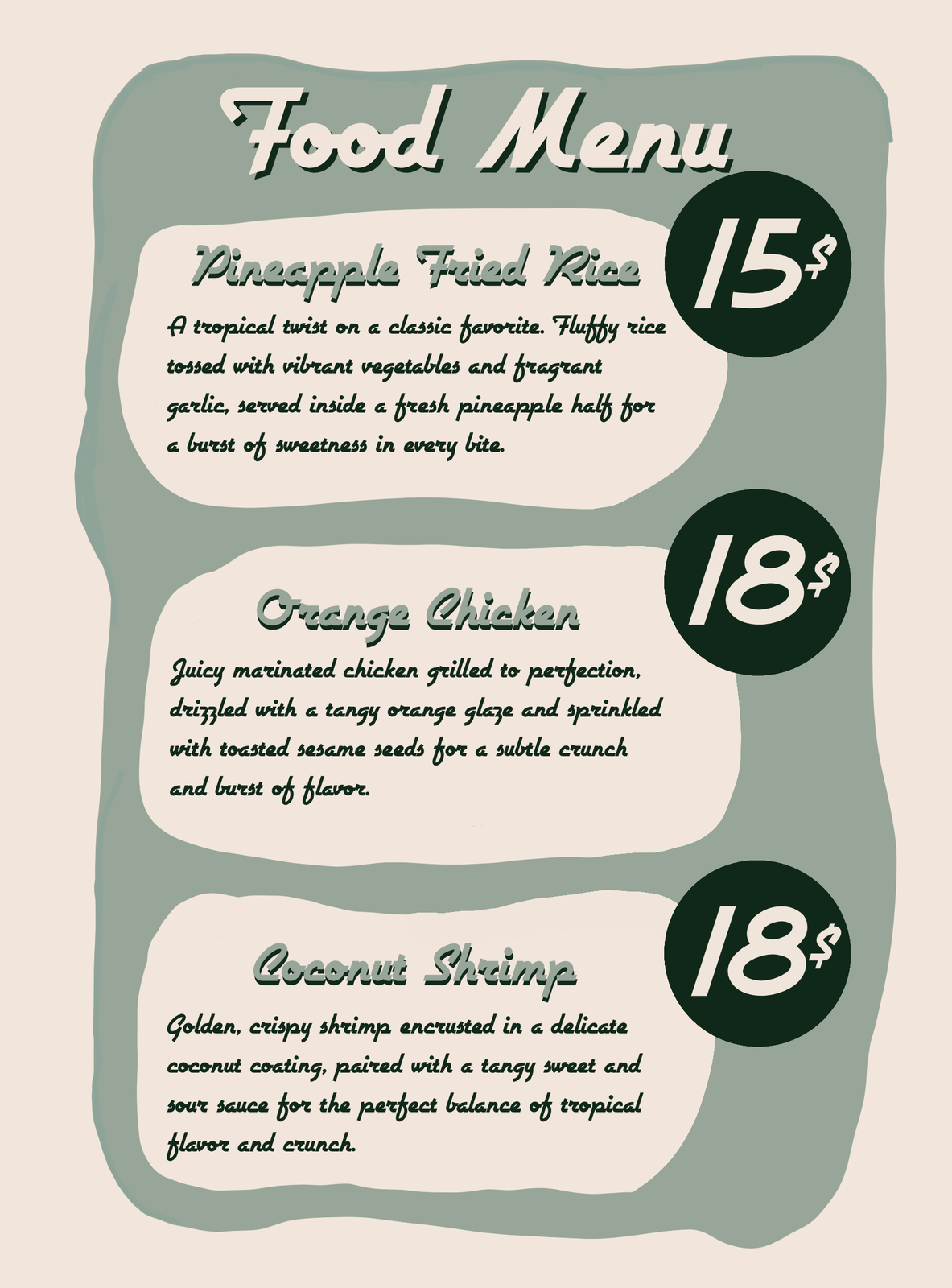 Tiki Tuesdays menu 3